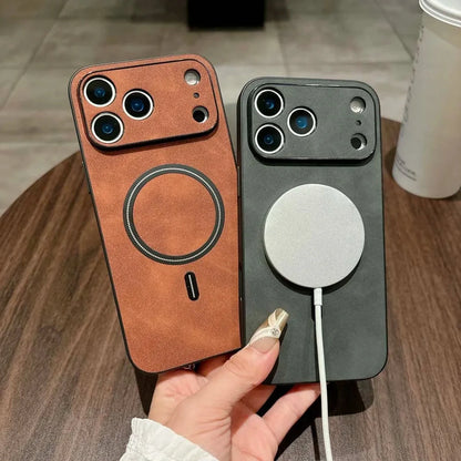 Magnetiskt Läderinspirerat Skal (MagSafe) – iPhone 11–17 Serien