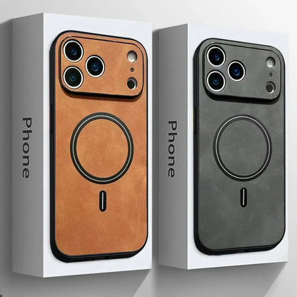 Magnetiskt Läderinspirerat Skal (MagSafe) – iPhone 11–17 Serien