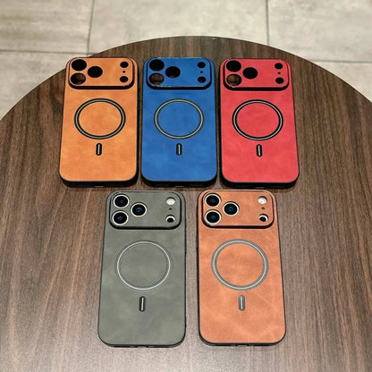Magnetiskt Läderinspirerat Skal (MagSafe) – iPhone 11–17 Serien